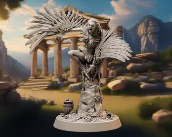 Harpy, Female, Monster, Treasure, Feathers, Wings, Fangs, Large Figure, Flying - 25/28/32/75mm Fantasy Miniature