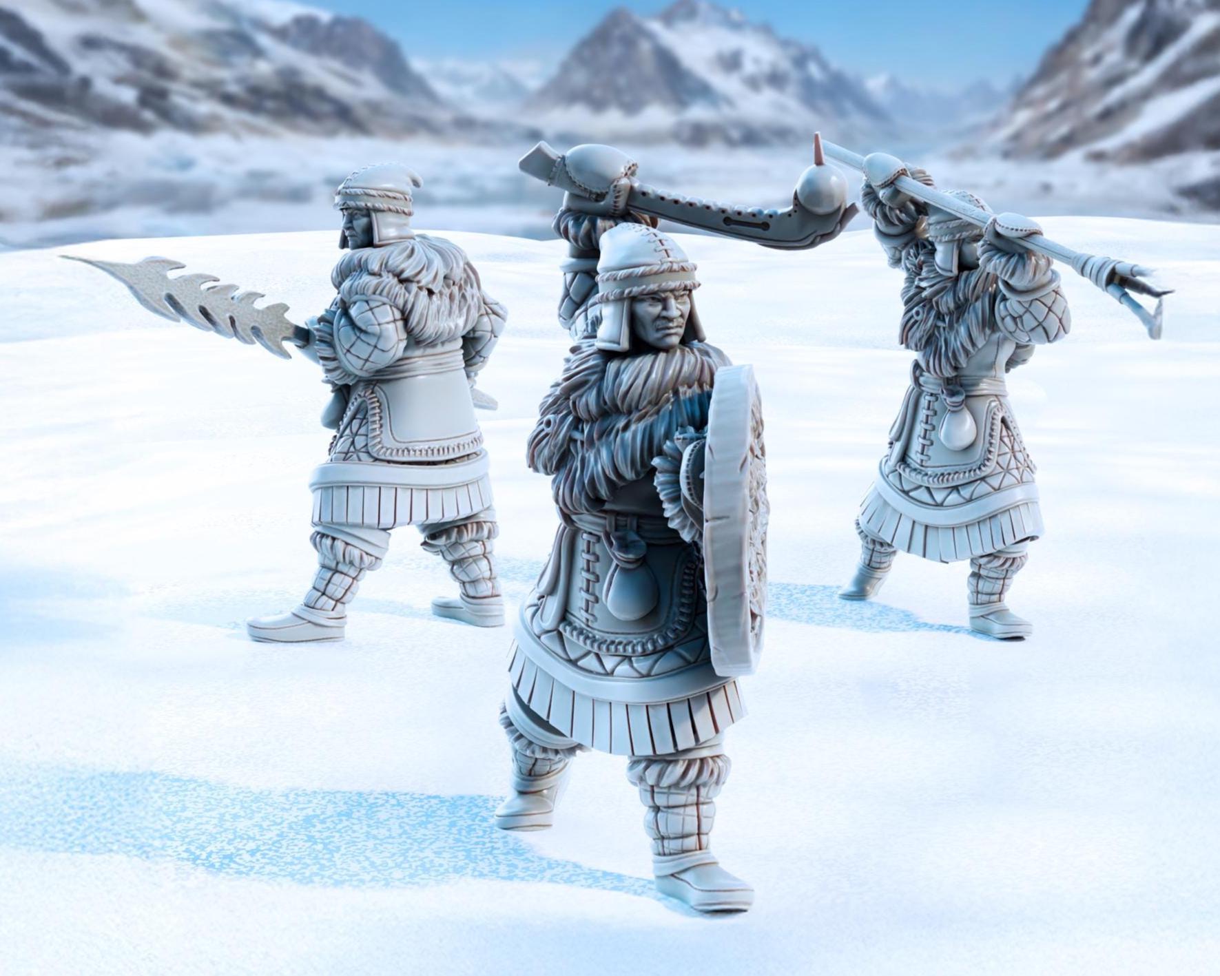 Male, Female, Warrior, Frostkin, Trident, Warrior, Mace, Spear