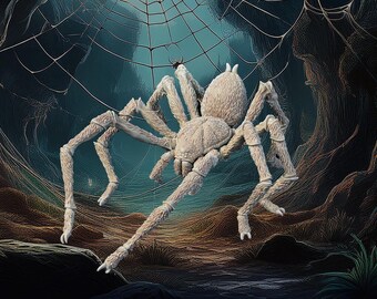 Large Spider, Wolf Spider, Trap Door Spider - 25mm/32mm Fantasy Miniature