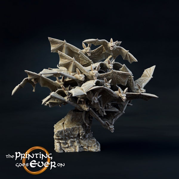 Bat Swarm, Cave, Dungeon, Wandering Monster, Flock, Large Sized Miniature - 25/28/32mm Fantasy Miniature