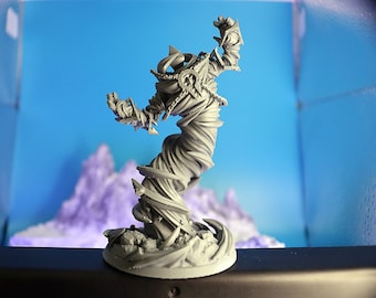 Elemental, Air, Chained, Large Figure, 6" tall (32mm) 2" base (32mm) Swirling Lightning - 25/35/75mm Fantasy Miniature
