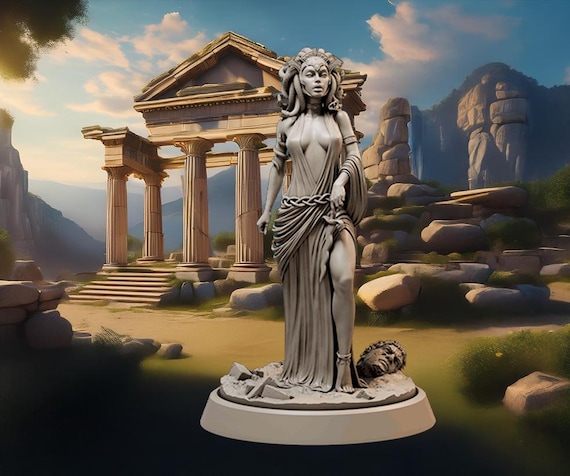 Human, Female, Medusa, Gorgon, Druid, Cleric, Wizard, Dress, Dagger, Greek, Mythology, Monster,  - 25/28/32/75mm Fantasy Miniature