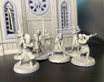Male, Clansman, Fighter, Warrior, Breast Plate, Kilt, Bastard Sword, Banner, Bearded, Bagpipes, Medieval - 25/32/75mm Fantasy Miniature