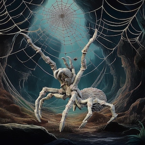 Large Spider, Wolf Spider, Hunting Spider, Attacking - 25/28/32mm Fantasy Miniature