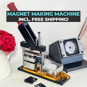 Magnet Maker Machine 50x50 mm – Photo Magnet Machine incl. 1000 Magnet Sets & FREE DELIVERY, TEMPLATE available