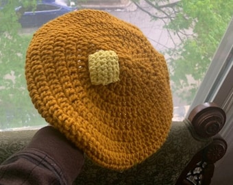 crochet pancake beret