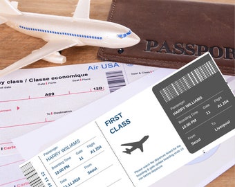 Editable Boarding Pass Ticket Template, Surprise Airline Gift, Delta Airlines, Printable Airline Ticket, Gift for Her