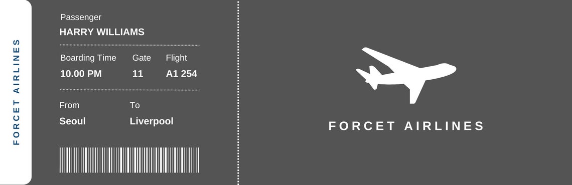 Editable Boarding Pass Ticket Template, Surprise Airline Gift, Delta ...