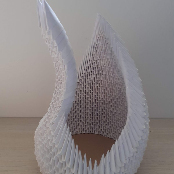 Figurine cygne en origami 3D