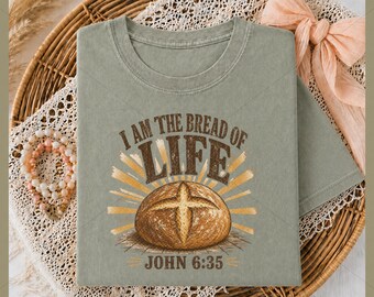I Am the Bread of Life PNG Sublimation, Christian Baker Shirt DTF, John 6:35 Bible Verse Sourdough PNG Instant Download