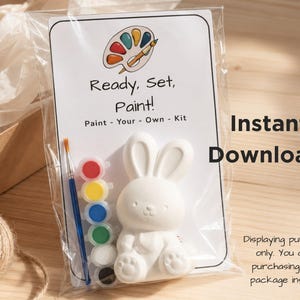 Paint Your Own Kit Packaging Insert Card Printable | Plaster Paint Kit Insert | 3 Sizes + optional custom instructions | Ready Set Paint image 2