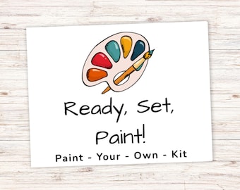 Paint Your Own Kit Packaging Insert Card Printable | Plaster Paint Kit Insert | 3 Sizes + optional custom instructions | Ready Set Paint