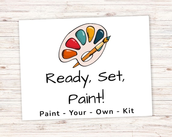 Paint Your Own Kit Packaging Insert Card Printable | Plaster Paint Kit Insert | 3 Sizes + optional custom instructions | Ready Set Paint