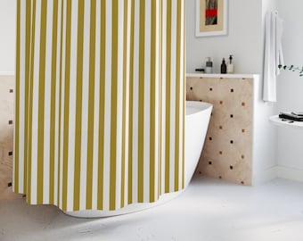 Shower Curtain Cottage Core Bath Curtain stripe Bathroom Decor Waterproof Curtain for Shower decor Olive Bath decor curtain for bath stripe