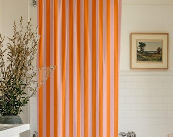 retro stripe shower curtain for bath vintage bathroom decor bold stripe bath curtain vibrant bath decor curtain for shower retro bathroom