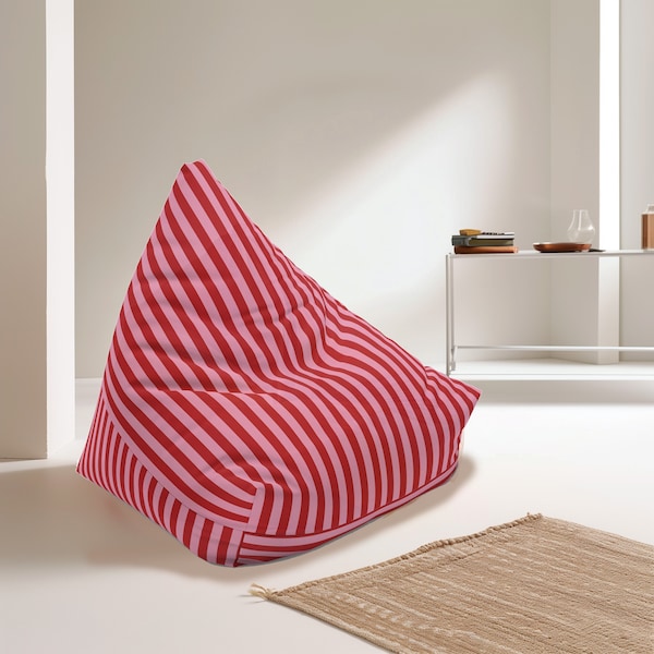 Funda de puf para salón, decoración a rayas, puf con funda a rayas, puf para sentarse, puf, tumbona, mueble para habitación de niños, puf