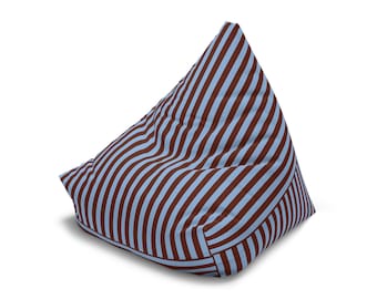 ビーンバッグカバー、ストライプの大胆なデザイン、ホームデコレーション家具、リビングルームのアクセント、モダンな模様の椅子、新築祝いのギフト