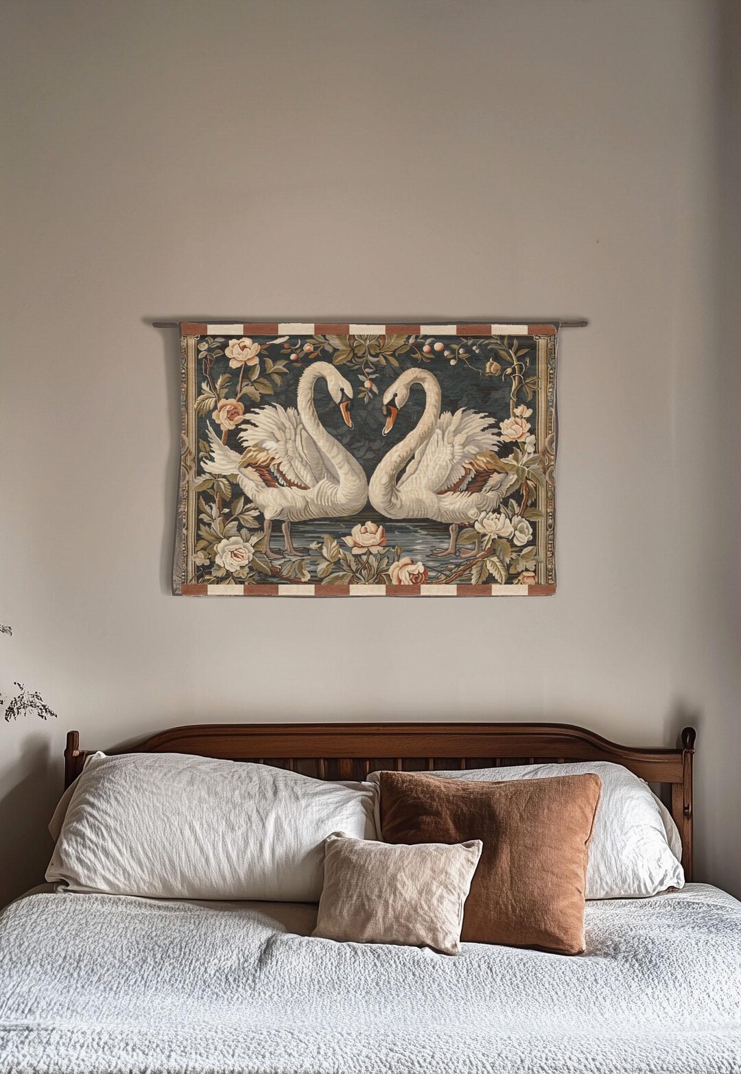 Vintage Tapestry Wall Hanging Swan Wall Decor French Countryside Wall ...