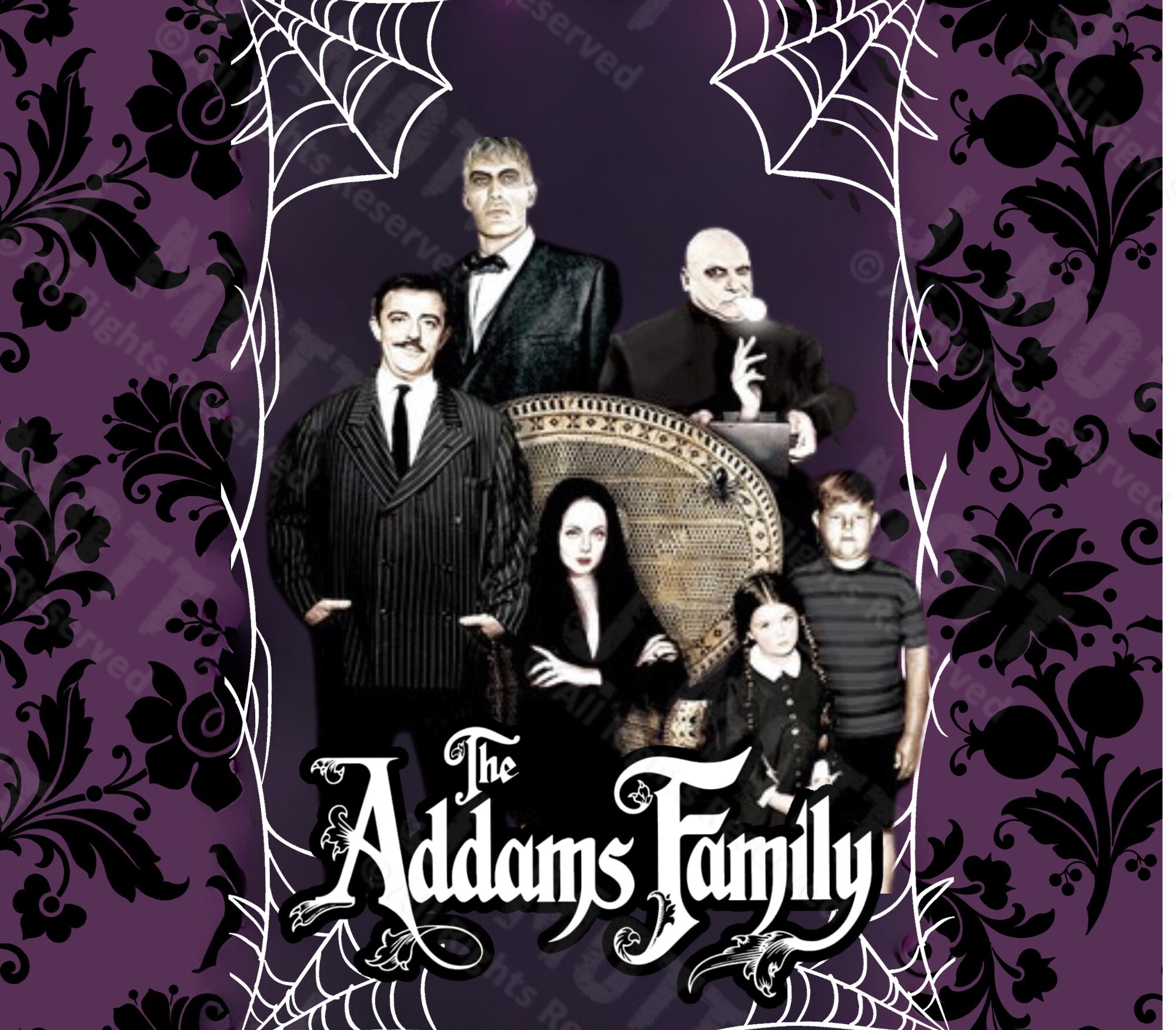 The Addams Family 20oz skinny tumbler wrap png