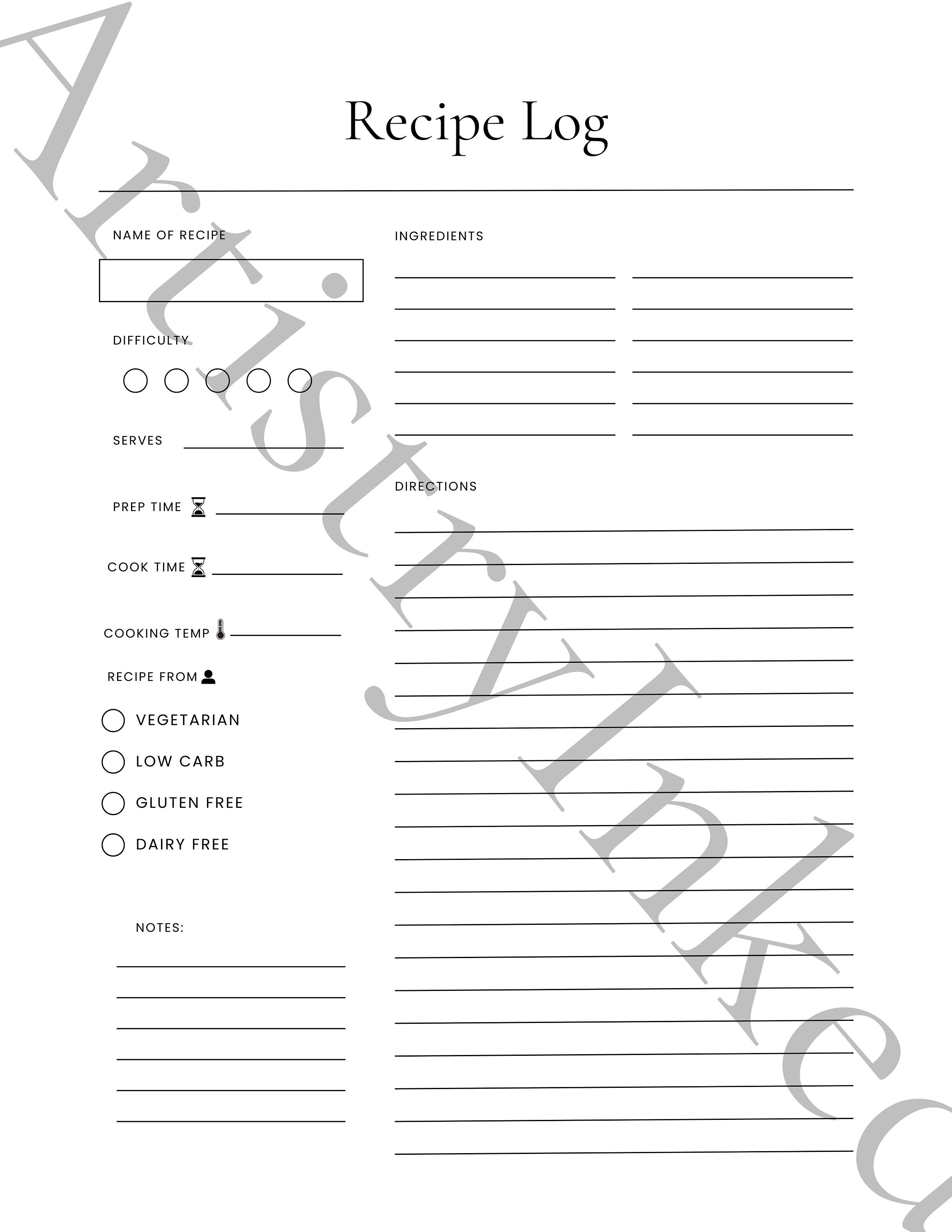 Custom Recipe Book Family Recipe Book Recipe Journal Etsy