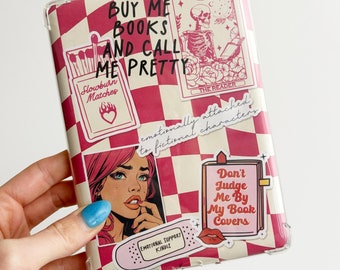 CHECKERED Kindle Insert for Clear Case - PRINTABLE - Pink Theme - Paperwhite, Basic, Colorsoft, Scribe, Oasis