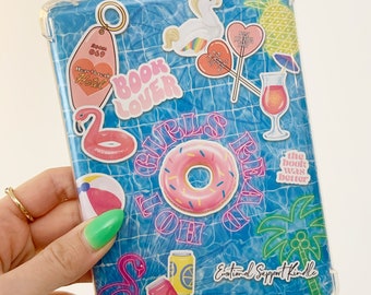 SUMMER VIBES, Y2K Inspired Kindle Clear Case Insert - Pool Theme, PRINTABLE - Kindle Paperwhite, Basic, Colorsoft, Oasis, Scribe