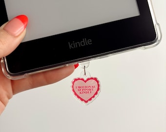 Kindle Charm - Emotional Support Kindle - Cute & Customizable Dust Plug Charm for your E-reader