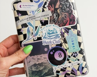 Edgy Book Babe Kindle Insert – Mystic Black & White Checkered Kindle Insert for Kindle Paperwhite, Basic, ColorSoft