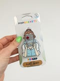 Aesthetic Girl Reading Kindle Grip | MagSafe or Adhesive | Swappable Tops | Bookish Kindle Grip | Aesthetic Kindle Girlie Gift for Readers