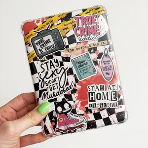 Bookish TRUE CRIME themed Kindle Insert For Clear Case - PRINTABLE - Paperwhite, Basic, Colorsoft, Scribe, Oasis, and other e-readers