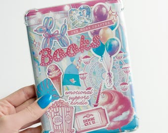Wkładka do Kindle'a „Wata cukrowa” – Fantazyjny wzór naklejki w stylu retro – akcesorium do Paperwhite, Colorsoft, Basic, Scribe