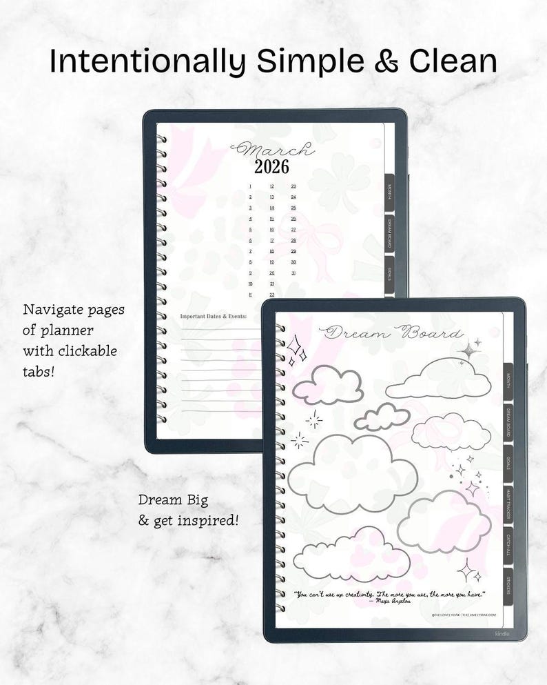 March 2026 Kindle Scribe Planner PDF | Hyperlinked Monthly Digital ...