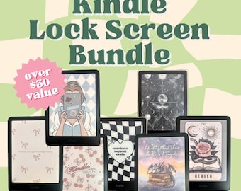Kindle Lock Screen Bundle | 7 Stylish Designs + Future Updates | Paperwhite, Basic, Colorsoft | EPUB Files with Instructions