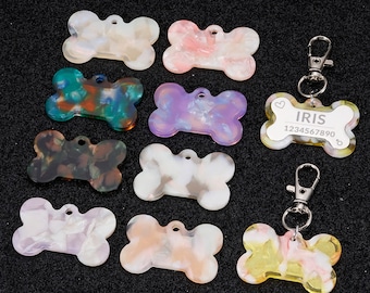 Etiqueta de nombre de perro, placa de hueso personalizada para perros, placa de perro grabada, placa de identificación personalizada, nuevos regalos para cachorros, placa de identificación colorida, regalo para mascotas