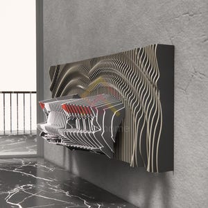 CNC用パラメトリックスーパーカーウォールアートDXFファイル - モダンな3Dスポーツカー装飾プラン - デジタルダウンロードカーモデル8