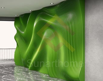 Parametric Wall Art DXF File for CNC, Wavy Wall Panel Design, CNC Router Plan, Modern Wood Wall Decor, Digital Download, Collection 007