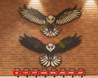 Weißkopfseeadler SVG-Schnittdatei, amerikanischer Adler Clipart (digitaler Download