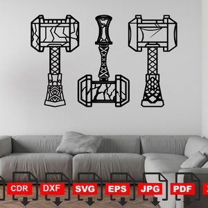 Thor Svg Thor Hammer svg Mjölnir SVG Nordic God svg Hammer clipart Viking svg Thor hammer Cut File Thor Dxf File