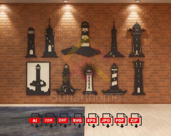 Lighthouse SVG Cut Files, Nostalgic Lighthouse Designs (Digital Download)