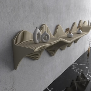 Modernes Parametrisches Holzregal Design, Minimalistische & Stilvolle Dekorationslösung, Handgefertigtes Parametrisches Regal, Parametrisches Regal 9 Digitale Datei