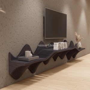 Parametric Shelf , Wood Shelf Decor , 3D Wall Art & Shelf Accent - Unique Modern Home Decor for Stylish Interiors , Parametric Shelf 8