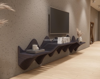 Parametric Shelf , Wood Shelf Decor , 3D Wall Art & Shelf Accent - Unique Modern Home Decor for Stylish Interiors , Parametric Shelf 8