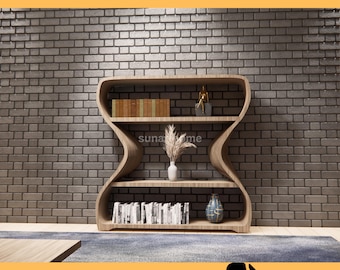 Parametric Shelf, Parametric Bookshelf, Modern Bookshelf Decor,  Living Room Shelf Plan, Bookshelf DXF file, Collection 05