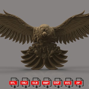 Eagle stl and vector file Eagle 3D CNC Router files , Eagle 3D Wall Decor Instant Download