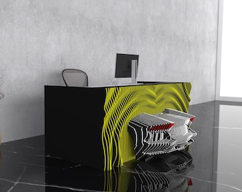 Parametric Reception Desk | Modern Office Furniture & Custom Design | Sleek Aesthetic | Functional Workspace Solution , Model 1