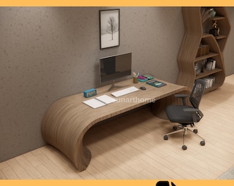 Parametric Wooden Home Office Desk, Modern Wood Study Desk, Handmade Parametric Office Table, Cnc Cut Digital File, Collection 001