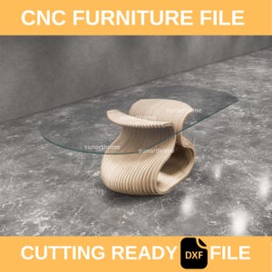 Parametrische eettafel, CNC-gesneden design eettafel, moderne parametrische houten meubels, digitaal bestand, collectie 001