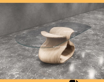 Parametric Dinner Table, CNC Cut Design Dining Table, Modern Parametric Wood Furniture, Digital File, Collection 001