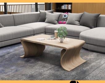 Parametric Coffee Table, Wooden Coffee Table Laser Cut , Minimalist Living Room Table, CNC Furniture File Digital Download Model 5