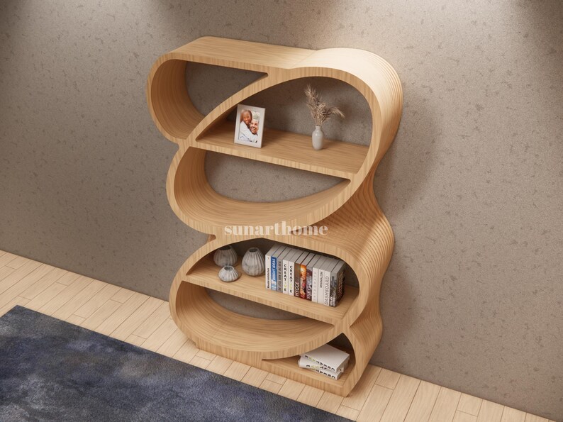 Modern Parametric Bookcase DXF Files , CNC Router & Laser Cut Bookshelf ...
